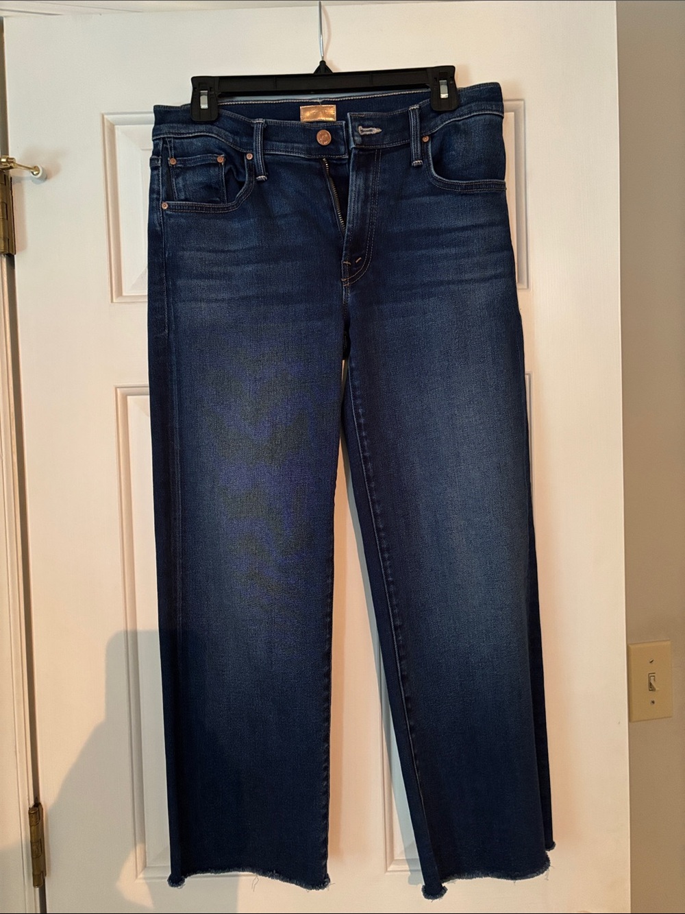MOTHER Indigo Ankle Crop Straight Jeans